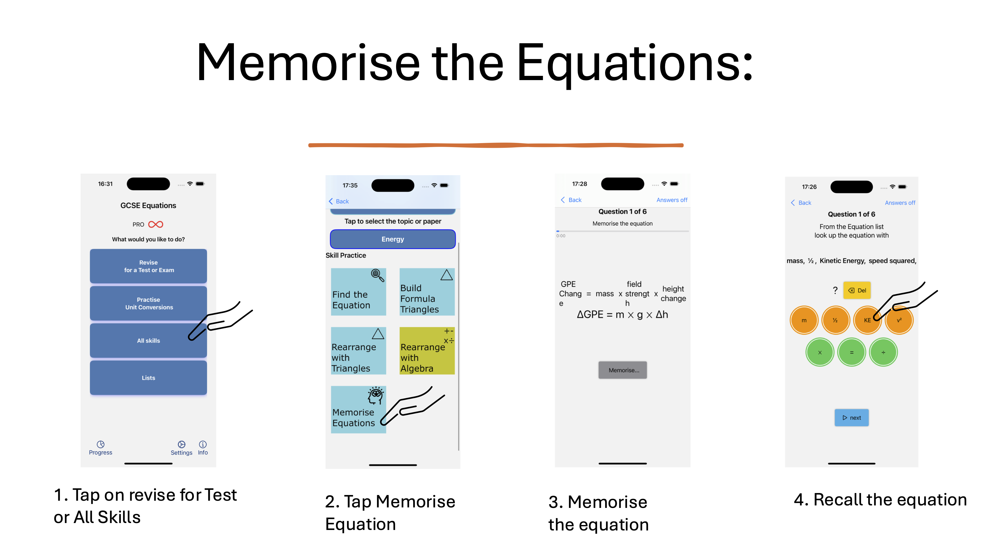 Memorise Equation Screenshot